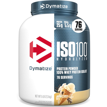 Dymatize ISO 100 Whey Protein Powder with 25g of Hydrolyzed 100% Whey Isolate, Vanilla 5 Pound